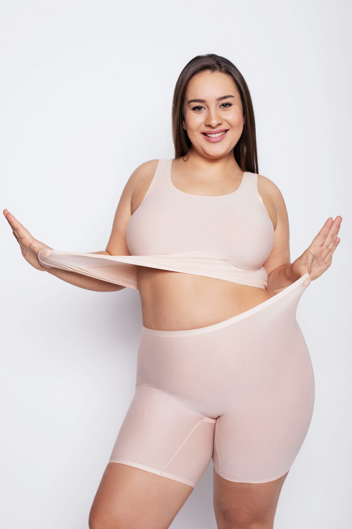 Bezszwowe bermudy ONE-SIZE (Flexi-one), beżowe