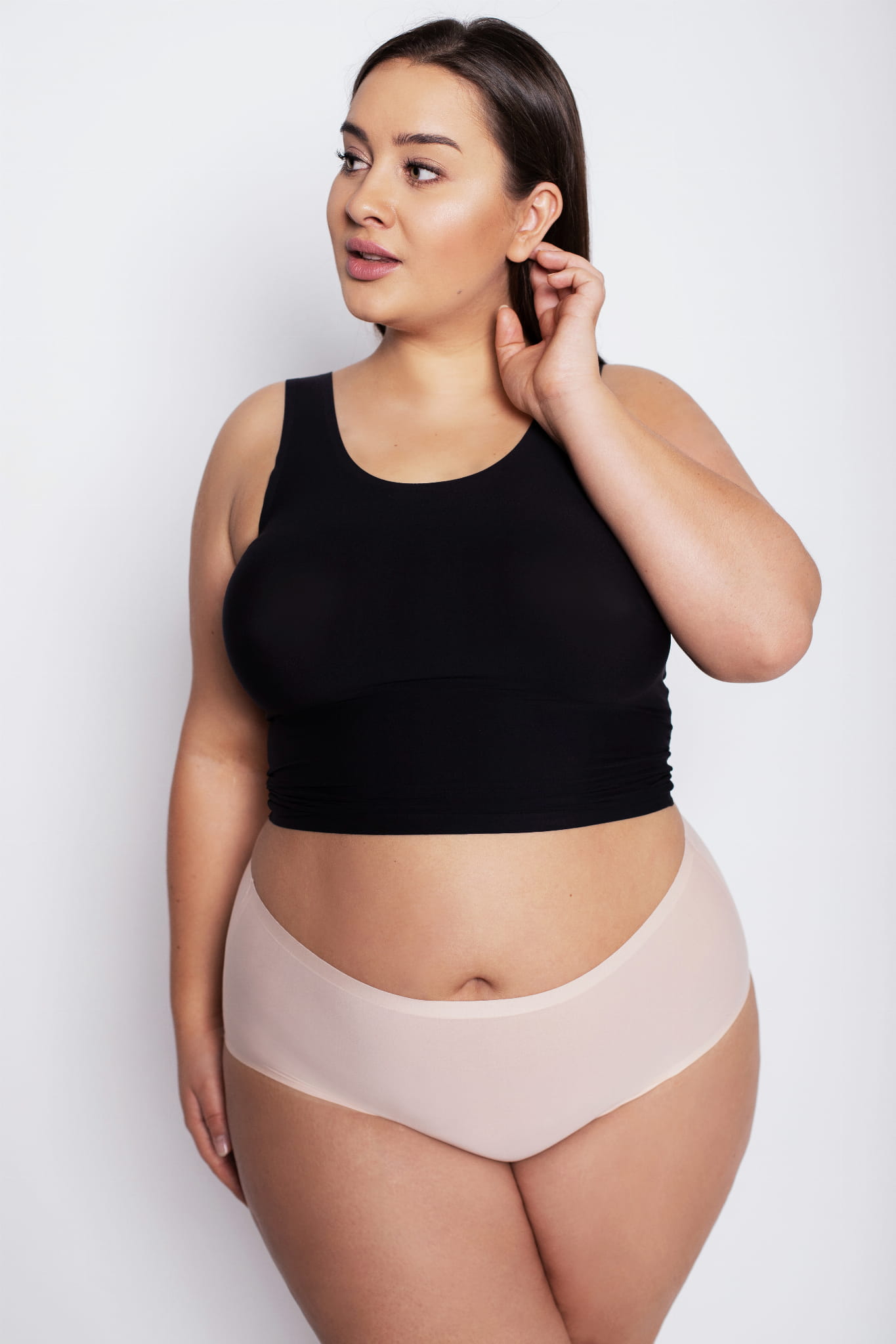Bezszwowe figi maxi PLUS-SIZE (Flexi -One), beżowe