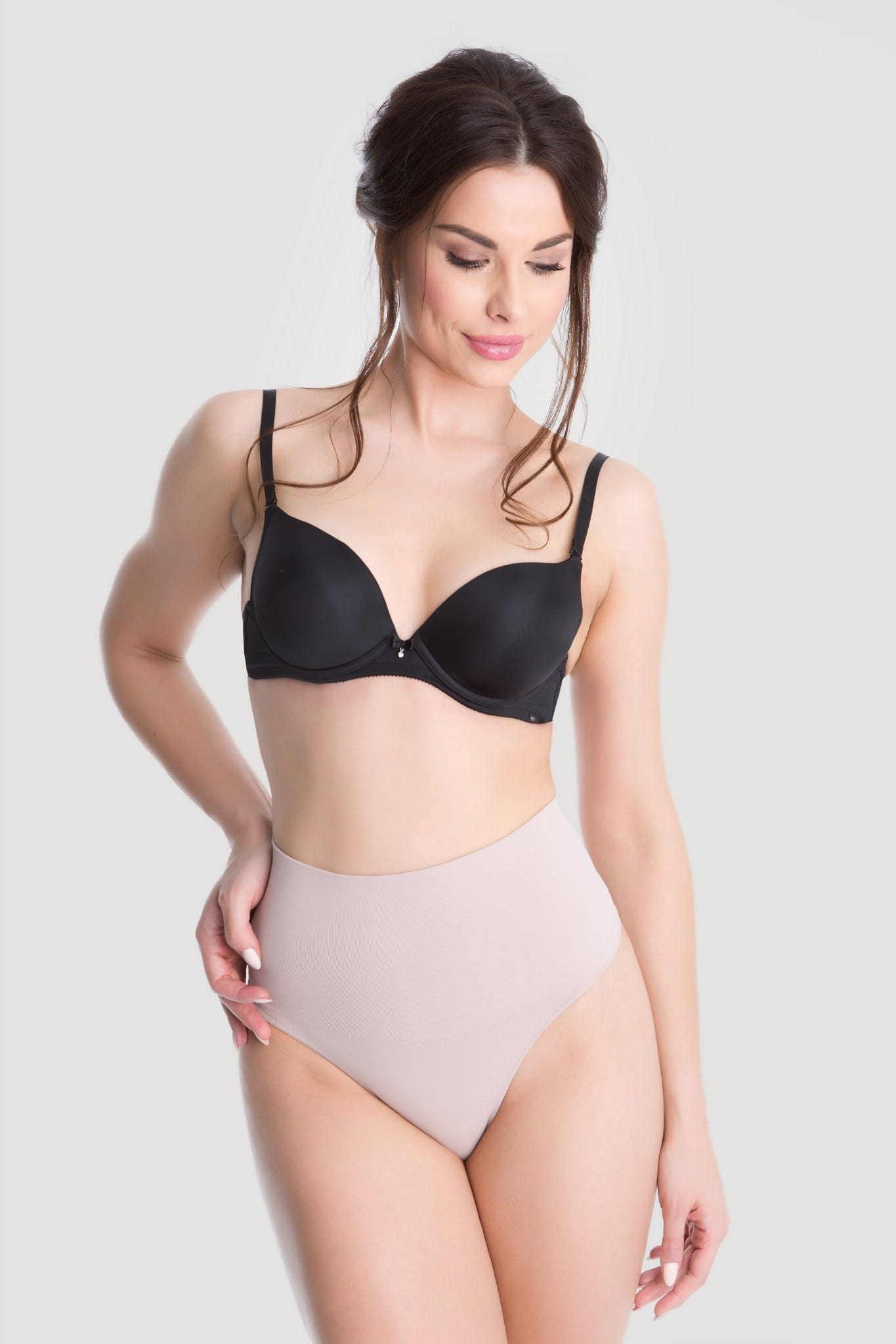 Stringi wyszczuplające z szerokim pasem (50060), beżowe