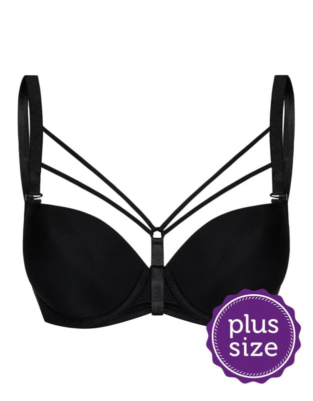 Czarne ramiączka ozdobne (TWIN) plus size (16 MM)