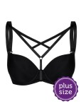 Czarne ramiączka ozdobne (CROSS) plus size (16 MM)